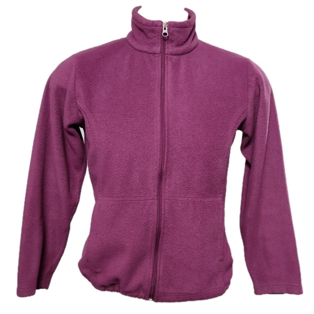 Bass Pro Shops Fleece Sweatshirt Women's  Medium Jacket Full Zip Pockets  Purple